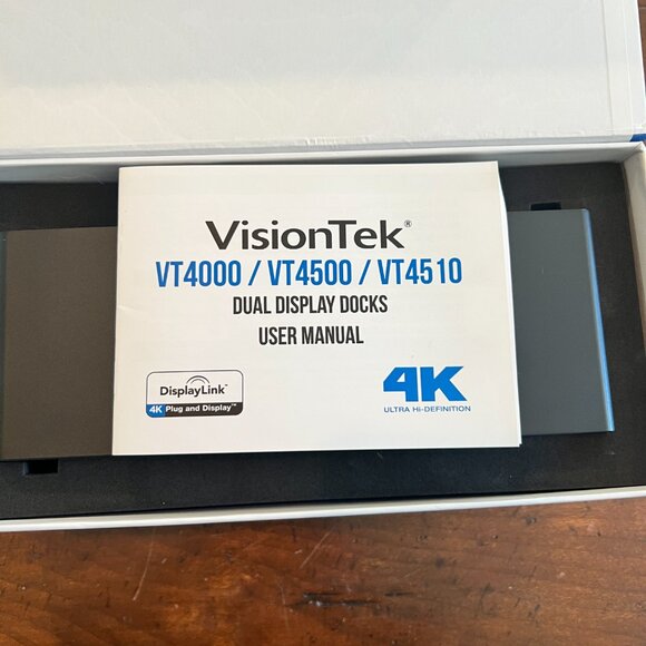 VisionTek VT4510 Dual Display 4K USB 3.0 / USB-C Docking Station with 100W Power - Picture 2 of 4